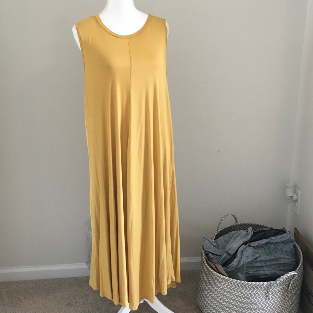 Philosophy Sleeveless Mustard Maxi Dress